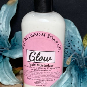Glow Facial Moisturizer, Gentle Face Lotion, Essential Oil Moisturizer
