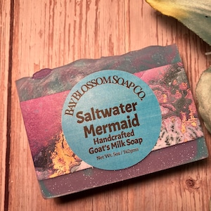 Saltwater Mermaid Goat Milk Soap: Handcrafted Ocean Theme
