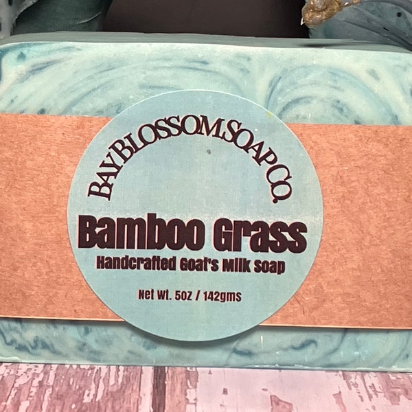 Bamboo Grass Goats Milk Bar Soap, Handcrafted Soap, Natural Soap, Artisan Skin Care, Goat Milk Soap