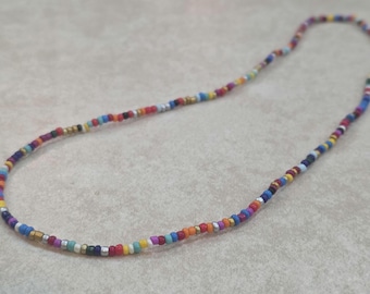 10/0 Mixed Colors seed bead necklace