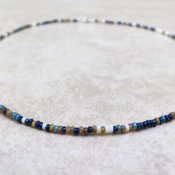 11/0 Classic Jeans Picasso Miyuki necklace tiny seed bead necklace