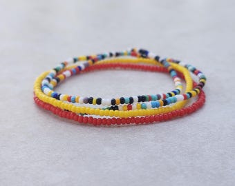 11/0 Sun Dance stretch tiny stackable seed bead bracelet set