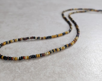 11/0 Sunflower Picasso Miyuki necklace tiny seed bead necklace