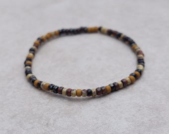 8/0 Individual Sunflower Picasso Stretch Seed Bead Bracelet