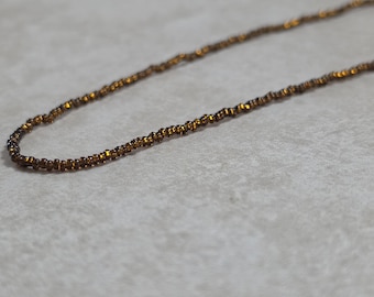 11/0 Silver Lined Smokey Topaz necklace tiny seed bead necklace