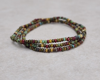 10/0 Prairie Picasso Set of 3 Tiny Stretch Stackable Seed bead bracelet set