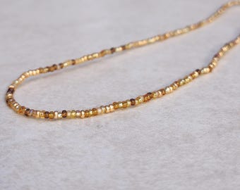 11/0 Golden Sunrise necklace tiny seed bead necklace