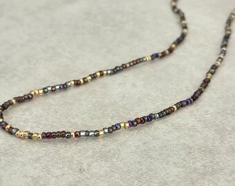 11/0 Roxy necklace tiny seed bead necklace