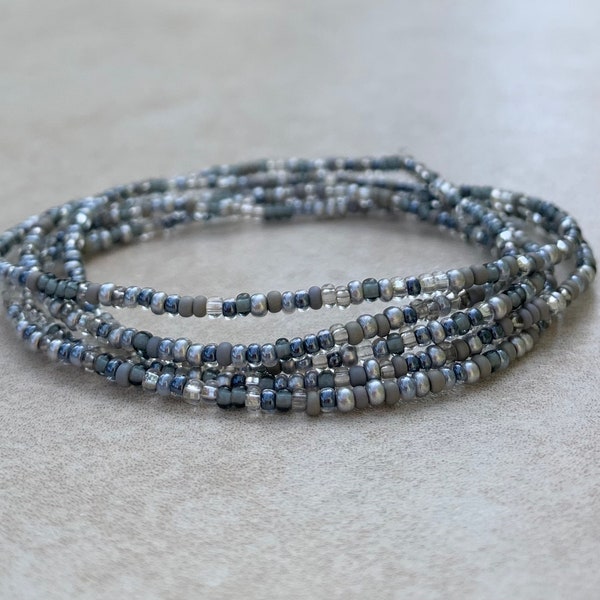 11/0 -WRAP- 36 inch Morning Fog Tiny Seed bead wrap bracelet