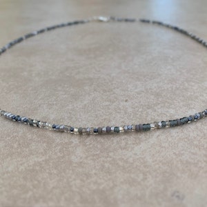 11/0 Morning Fog necklace tiny seed bead necklace