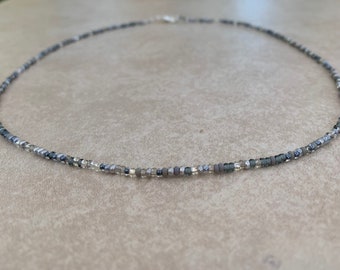 11/0 Morning Fog necklace tiny seed bead necklace