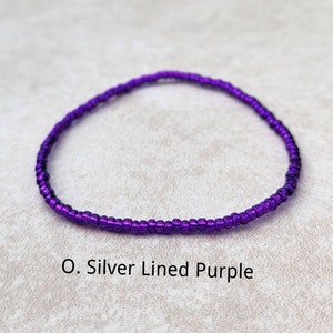 11/0 Individual tiny stackable Japanese stretch seed bead bracelets, Single dainty stretch seed bead bracelets Bild 6