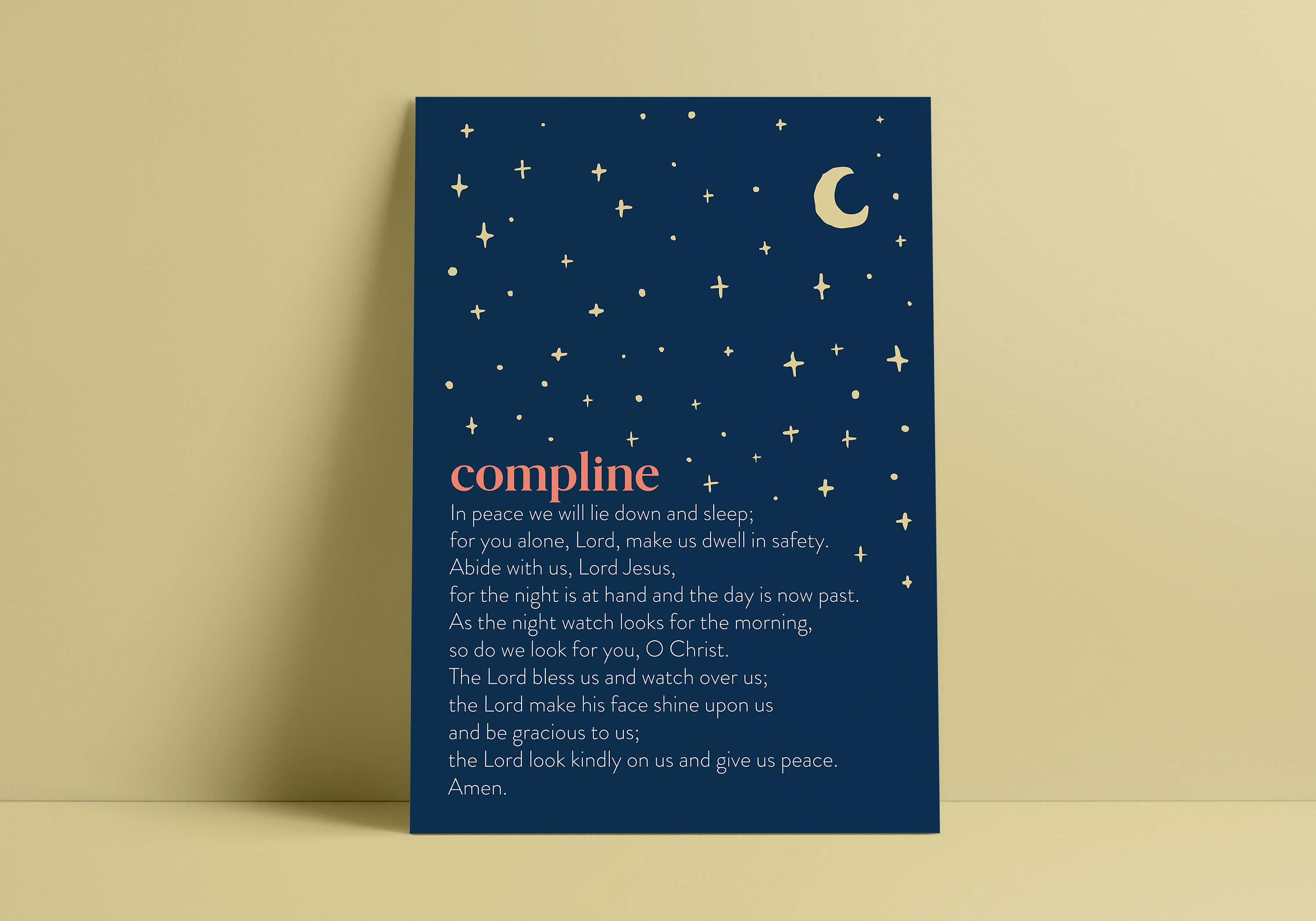COMPLINE Prayer | Printable, Art Poster, Wall Decor, Scripture Art ...