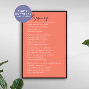 BLESSING Prayer | Printable, Art Poster, Wall Decor, Scripture Art, Christian Art, Bible Verse Art, Home Decor, Digital Art