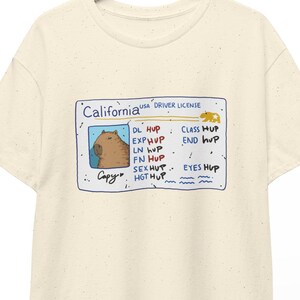 Capybara California-rijbewijs, uniseks T-shirt
