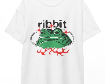 Y2k Ribbit Flame Frog Unisex T-shirt