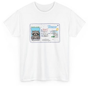 Raccoon Tennessee-rijbewijs, uniseks T-shirt