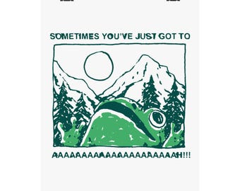 Screaming frog nature funny Art pint Matte Vertical Posters