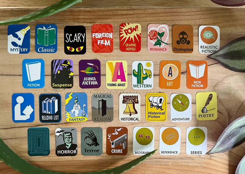 Library genre stickers 10 pack image 1