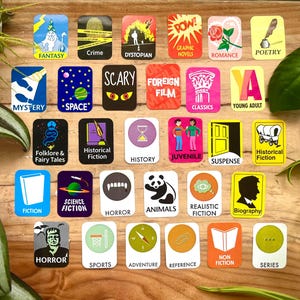 Pegatinas de géneros de biblioteca - paquete de 10