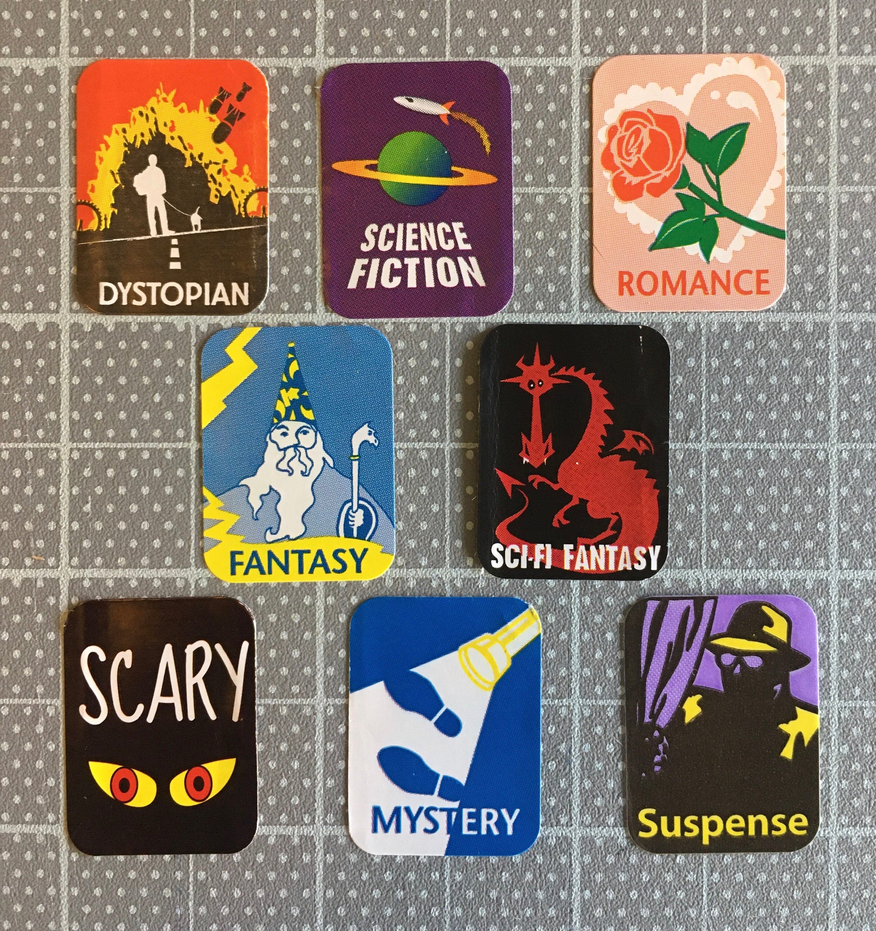 Library genre stickers 10 pack Etsy