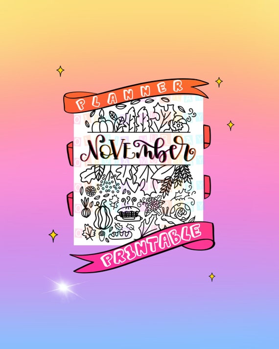 November Bullet Journal Doodle Cover Etsy