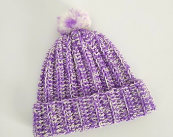 Handmade Crochet Beanie: Confetti Acrylic Winter Hat