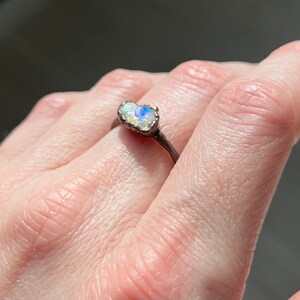 Raw opal copper ring | Natural crystal ring | Ethiopian opal ring | Handmade organic jewelry | October birthstone ring | Unique piece