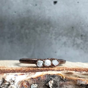 Multi raw diamond ring | Dainty rough diamond engagement ring | Conflict-free diamond ring | April birthstone | Unique organic jewelry