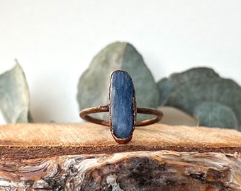 Kyanite copper ring | Natural crystal ring | Handmade organic jewelry | Natural gemstone ring | Unique piece