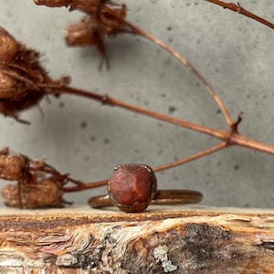 手作りの天然ルビー銅リング｜電鋳クリスタルジュエリー