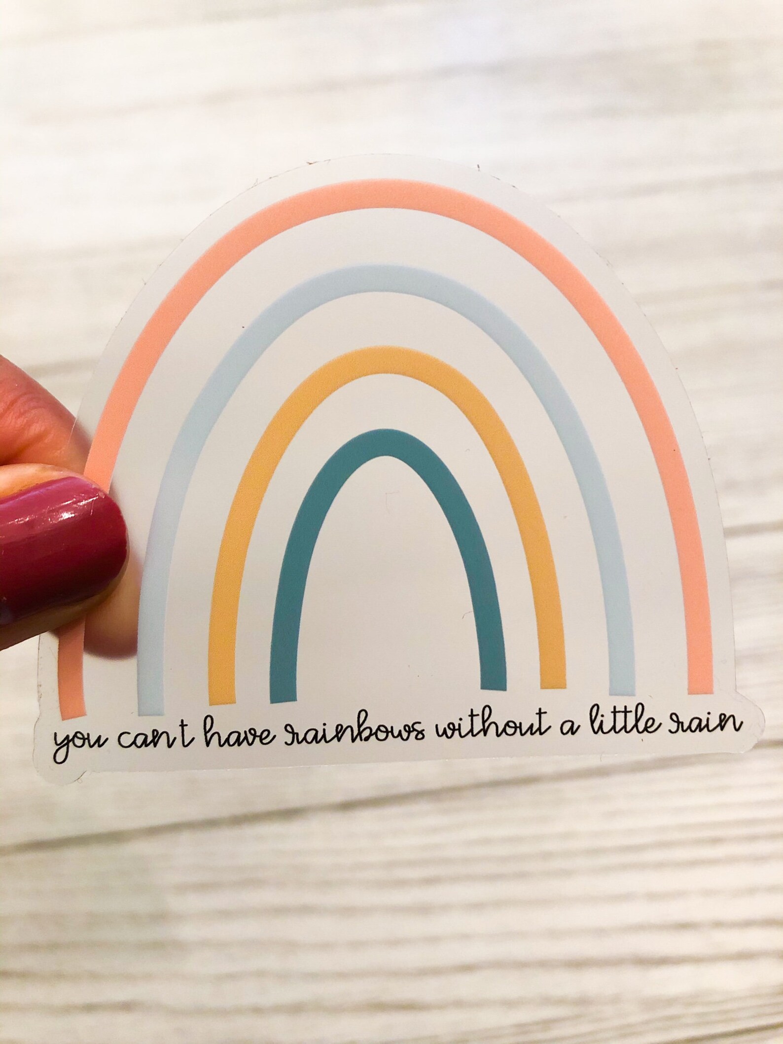 You can't have rainbows without a little rain transparent Etsy