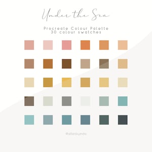 Under the Sea Procreate Color Palette | 30 Ocean-Inspired Swatches | Coastal & Nautical Digital Art Colors