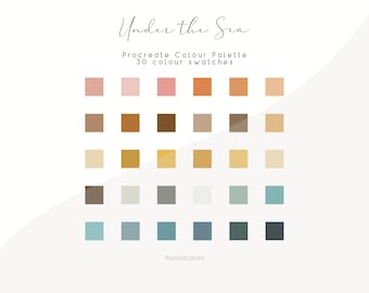 Under the Sea Procreate Color Palette | 30 Ocean-Inspired Swatches | Coastal & Nautical Digital Art Colors
