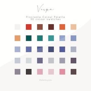 Procreate Color Palette | Color Palette | Digital Color Palette |Color Swatches |iPad Procreate Tools| Colors for Procreate| Vespa