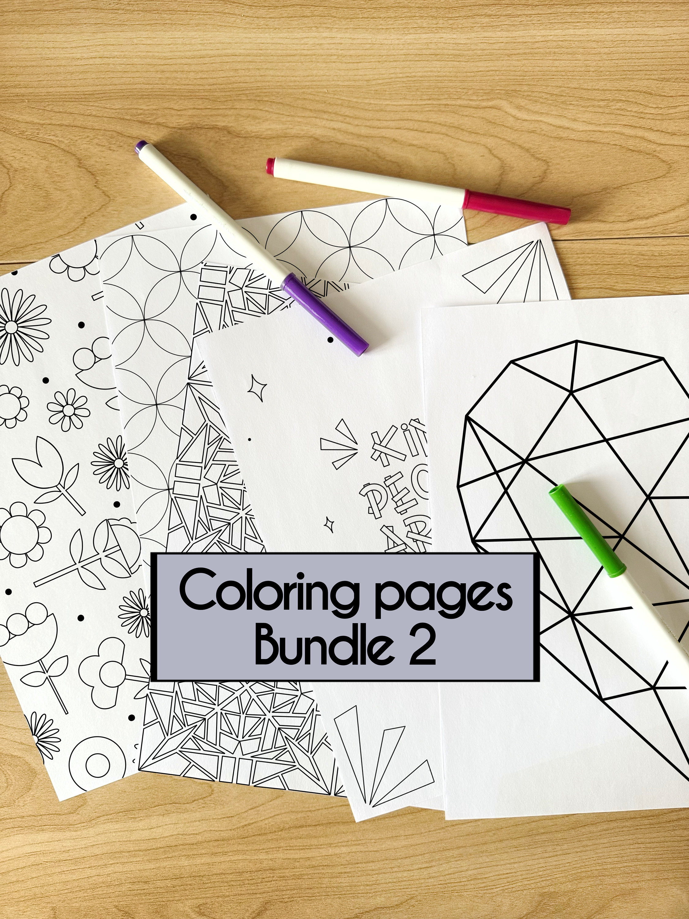 5 Coloring Pages for Adults and Kids | Print or Color on Procreate or ...