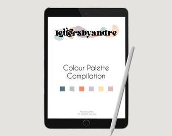 Pakiet palet kolorów Procreate | 24 motywy, 720 kolorów (próbniki i pliki PDF)