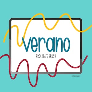 Verano Monoline Lettering Brush | Grunge Texture for Procreate (Digital Download)