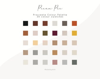 Pecan Pie Procreate Color Palette | 30 Fall Colors (Digital Download)