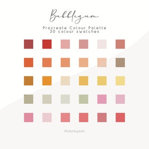 Procreate Color Palette | Color Palette | Digital Color Palette | Color Swatches | iPad Procreate Tools | Colors for Procreate | Bubblegum