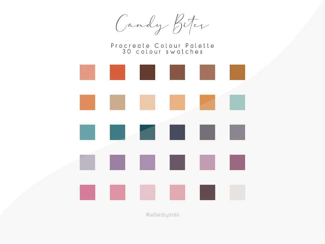 Candy Bites Procreate Color Palette | 30 Cute Halloween Swatches for ...