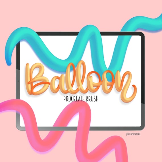 Balloon Procreate Brush | 3D Lettering, Dual-Color (Procreate 5+)