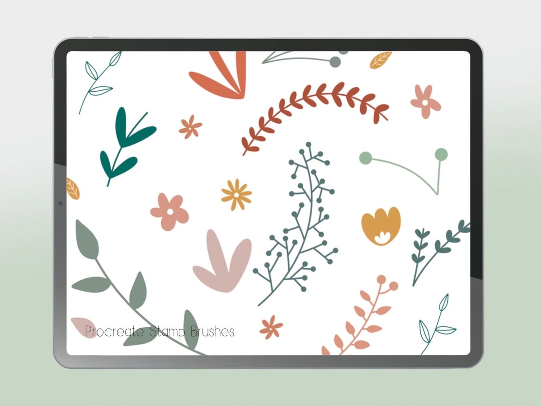 20 Botanical Stamps for Procreate | Procreate Stamp Brushes | Flowers ...