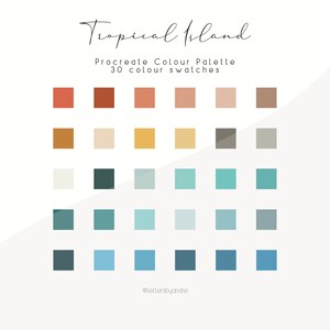 Procreate Color Palette | Color Palette | Digital Color Palette |Color Swatches |iPad Procreate Tools| Colors for Procreate| Tropical Island