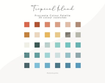 Tropical Island Procreate Color Palette | 30 Swatches (Digital Download)