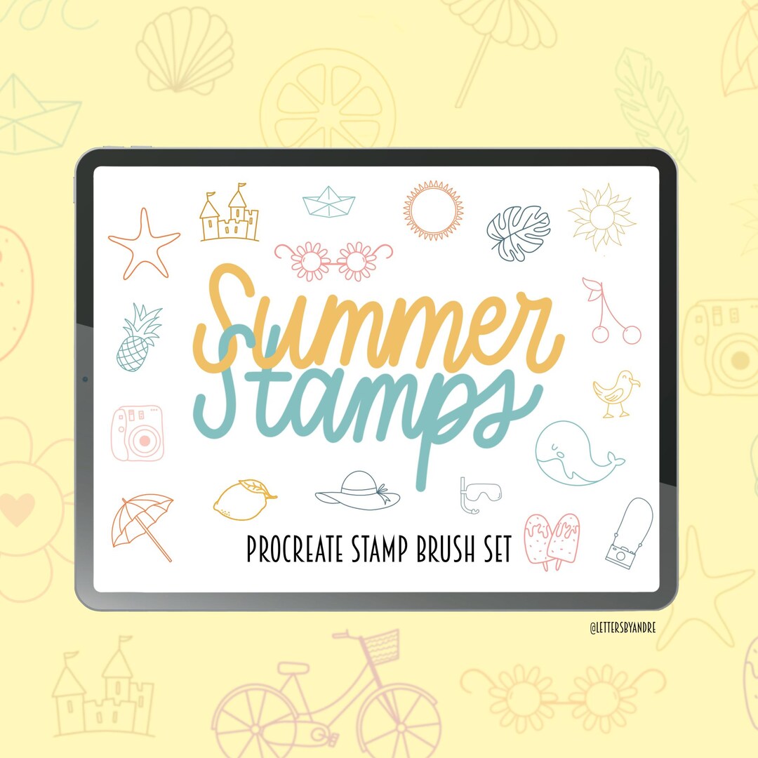 Summer Stamp Brush Set for Procreate – Beach Doodles (digital Download ...