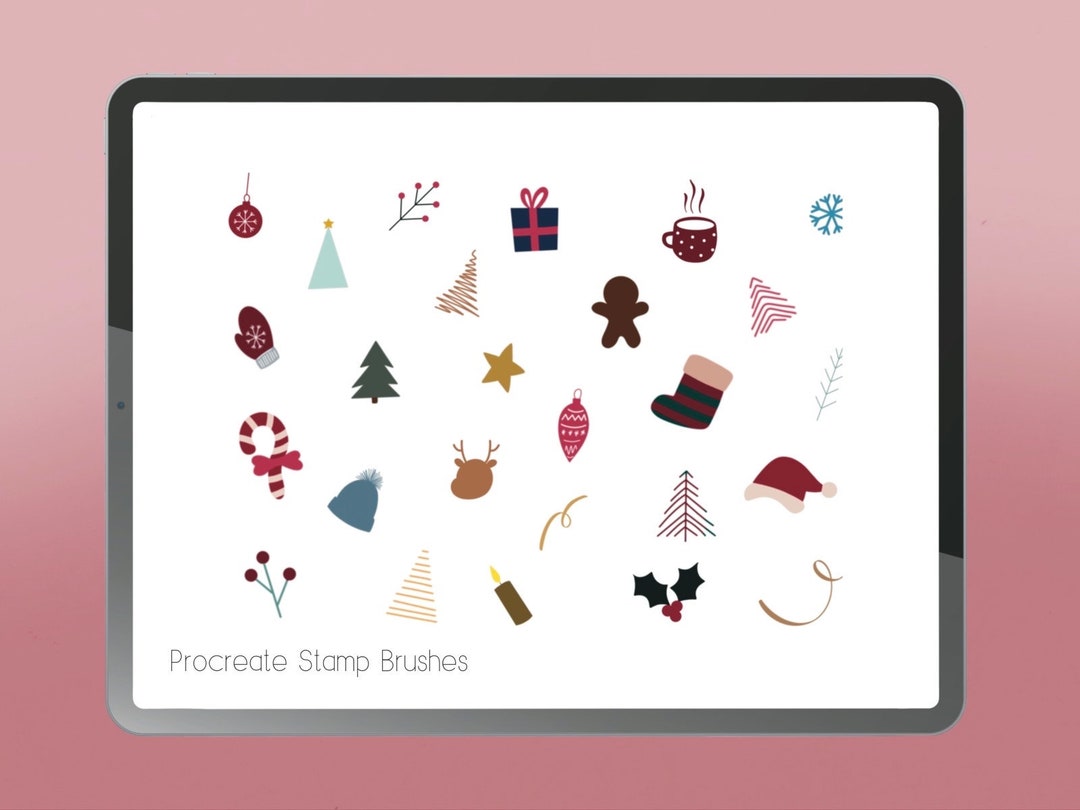 25+ Christmas Stamps for Procreate | Procreate Stamp Brushes | Holidays ...
