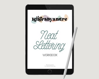 Lettersbyandre Neat Lettering Workbook | Lettering Workbook | Practice Sheets | Procreate Lettering | Digital Lettering | iPad lettering