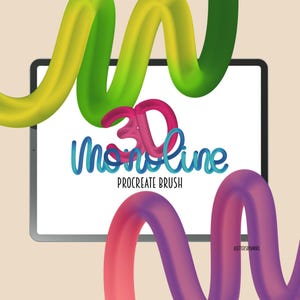 Procreate Brush | Calligraphy Brush | Lettering Brush | Digital Brush | Brush for Procreate | Procreate Brushes | 3D Monoline Brush