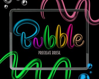 Bubble Brush | 3D Lettering, Calligraphy Brush for Procreate (Digital Download)